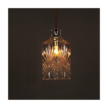 Lampadario a sospensione in vetro artistico intagliato a bottiglia romantica
