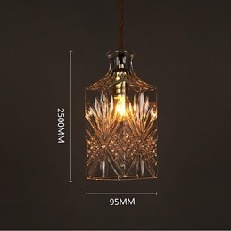 Lampadario a sospensione in vetro artistico intagliato a bottiglia romantica