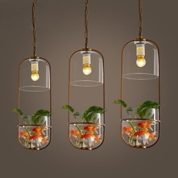 Lampada a sospensione moderna in vetro, catena regolabile, 1 luce E26/E27, 60 W