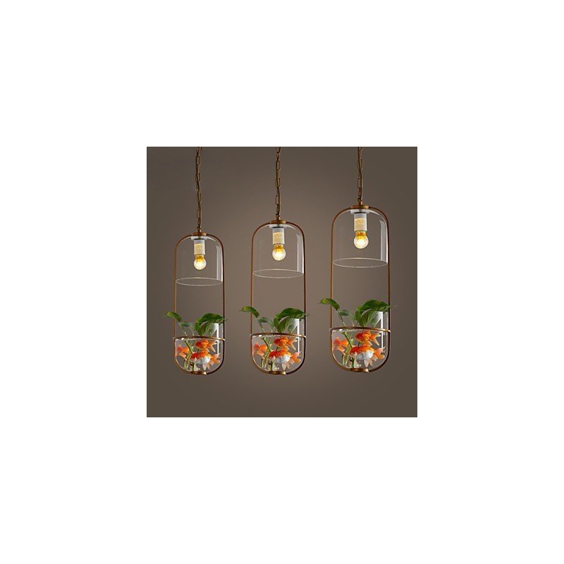 Lampada a sospensione moderna in vetro, catena regolabile, 1 luce E26/E27, 60 W