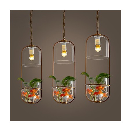 Lampada a sospensione moderna in vetro, catena regolabile, 1 luce E26/E27, 60 W