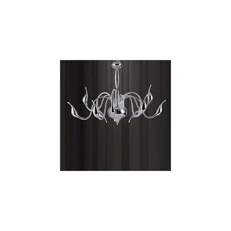 Lampadario moderno contemporaneo in metallo elettroplaccato