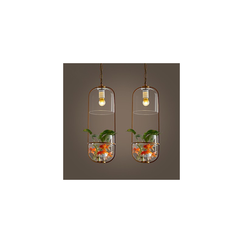 Lampada a sospensione moderna in vetro, catena regolabile, 1 luce E26/E27, 60 W