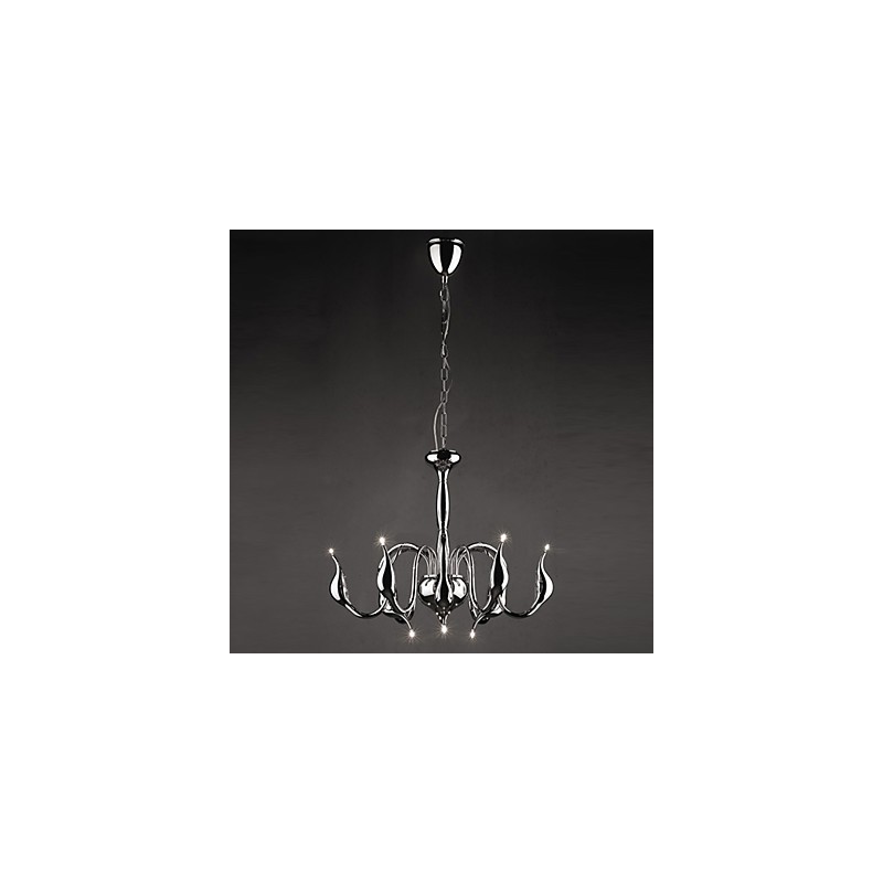 Lampadario moderno contemporaneo in metallo elettroplaccato