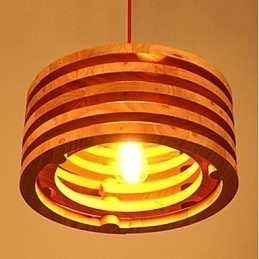 Lampadario a sospensione in legno di salice marrone con 3 lampadine E26/E27