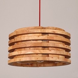 Lampadario a sospensione in legno di salice marrone con 3 lampadine E26/E27