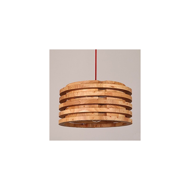 Lampadario a sospensione in legno di salice marrone con 3 lampadine E26/E27