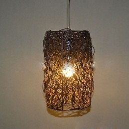 Lampada a sospensione moderna in rattan intrecciato Cany