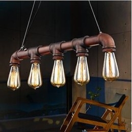Lampada a sospensione industriale country per veranda, soffitta, tubo e cavo regolabile