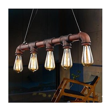 Lampada a sospensione industriale country per veranda, soffitta, tubo e cavo regolabile