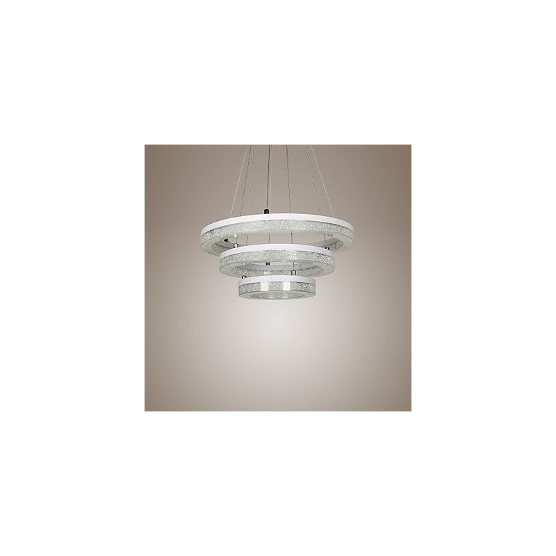 Lampada a sospensione LED in acrilico a 3 anelli regolabile