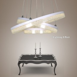 Lampada a sospensione LED in acrilico a 3 anelli regolabile
