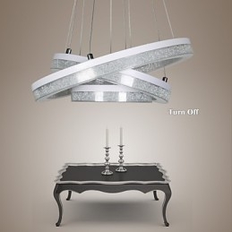 Lampada a sospensione LED in acrilico a 3 anelli regolabile