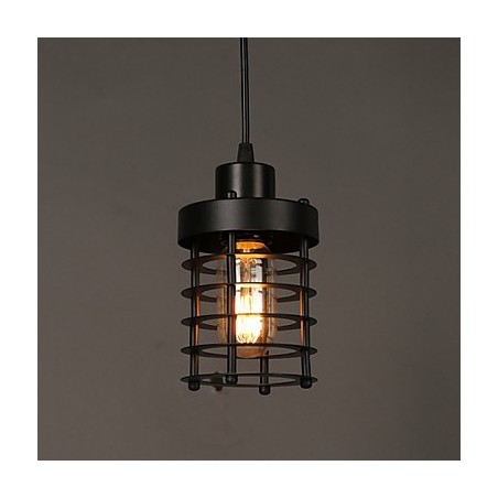 Lampadario a sospensione retrò in metallo con 1 lampadina