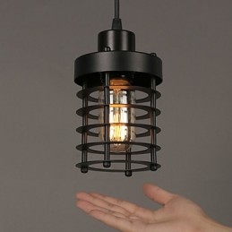 Lampadario a sospensione retrò in metallo con 1 lampadina