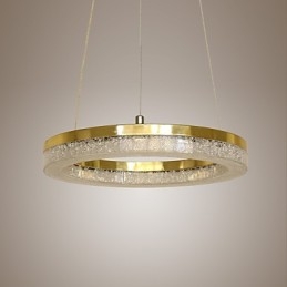 Lampada a sospensione moderna dorata in cristallo LED integrato, 40 cm