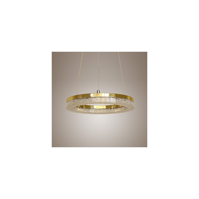 Lampada a sospensione moderna dorata in cristallo LED integrato, 40 cm
