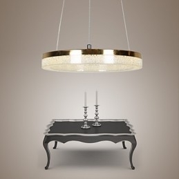 Lampada a sospensione moderna dorata in cristallo LED integrato, 40 cm