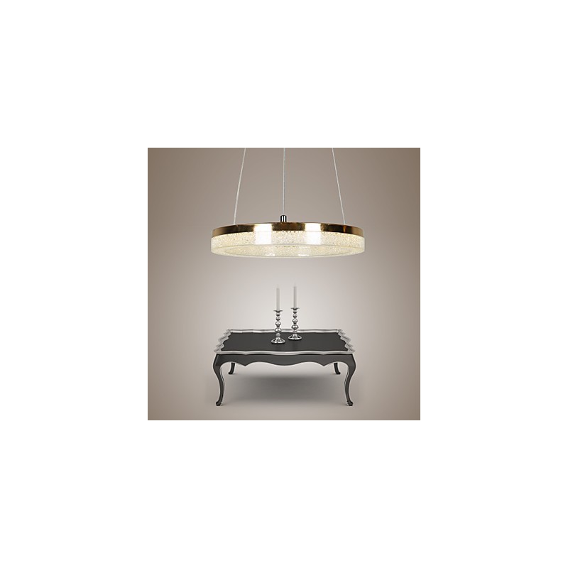 Lampada a sospensione moderna dorata in cristallo LED integrato, 40 cm